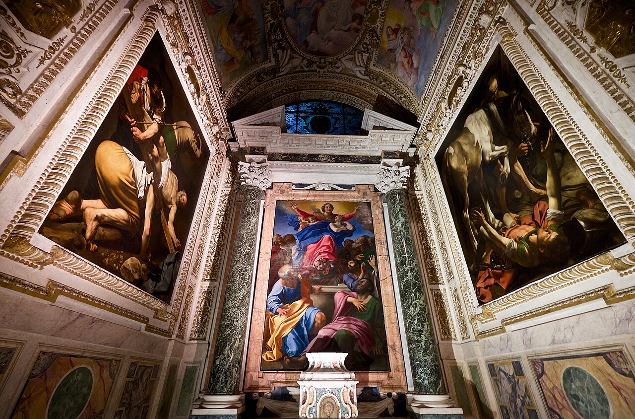 Annibale Carracci e Caravaggio, Cappella Cerasi.jpg