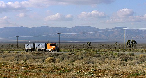 A truck on SR 58 just north of Edwards Air Force Base
