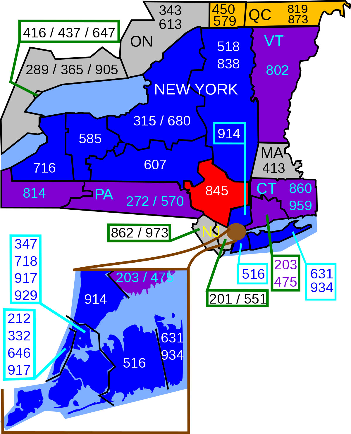 Area codes 845 and 329 - Wikipedia