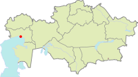 Atırau'nun Kazakistan'daki konumu