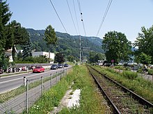 Lindauerstraße neben dem Bahngleis nach Bregenz bei Lochau