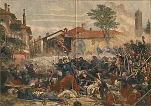 Depiction of the battle of Adolphe Yvon