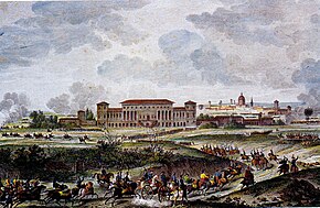 La Favorita Palace was the scene of several actions Bataille de la Favorite (Vernet engraving).jpg