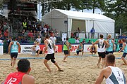 Deutsch: Beachhandball Europameisterschaften 2019 (Beach handball Euro); Tag 6: 7. Juli 2019 – Männerfinale, Dänemark-Norwegen 2:0 (25:18, 19:16) English: Beach handball Euro; Day 6: 7 July 2019 – Men's Final – Denmark-Norway 2:0 (25:18, 19:16)