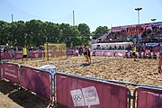 Deutsch: Beachhandball bei den Olympischen Jugendspielen 2018; Tag 7, 13. Oktober 2018; Jungen, Halbfinale – Argentinien-Portugal 1:2 English: Beach handball at the 2018 Summer Youth Olympics at 13 October 2018 – Boys Semifinal – Argentina-Portugal 1:2