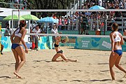 Deutsch: Beachvolleyball bei den Olympischen Jugendspielen 2018; Tag 11, 17. Oktober 2018; Jungen, Spiel um Platz 3 – USA (Devon Newberry/Lindsey Sparks)-Norwegen (Emilie Olimstad/Frida Berntsen) 1:2 (21–1/13–21/9–15) English: Beach volleyball at the 2018 Summer Youth Olympics at 17 October 2018 – Bronze Medal Match – USA (Devon Newberry/Lindsey Sparks)-Norway (Emilie Olimstad/Frida Berntsen) 1:2 (21–1/13–21/9–15)