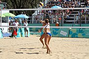 Deutsch: Beachvolleyball bei den Olympischen Jugendspielen 2018; Tag 11, 17. Oktober 2018; Jungen, Spiel um Platz 3 – USA (Devon Newberry/Lindsey Sparks)-Norwegen (Emilie Olimstad/Frida Berntsen) 1:2 (21–1/13–21/9–15) English: Beach volleyball at the 2018 Summer Youth Olympics at 17 October 2018 – Bronze Medal Match – USA (Devon Newberry/Lindsey Sparks)-Norway (Emilie Olimstad/Frida Berntsen) 1:2 (21–1/13–21/9–15)