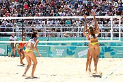 Deutsch: Beachvolleyball bei den Olympischen Jugendspielen 2018; Tag 9, 15. Oktober 2018; Mädchen, Viertelfinale: Puerto Rico-Russland 0–2 (12–21/10–21) English: Beach volleyball at the 2018 Summer Youth Olympics at 15 October 2018 – Girls Quarterfinals: Puerto Rico-Russia 0–2 (12–21/10–21)