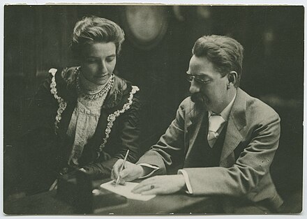 Beatrice and Sidney Webb working together in 1895