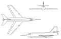 X-2 3-view diagram