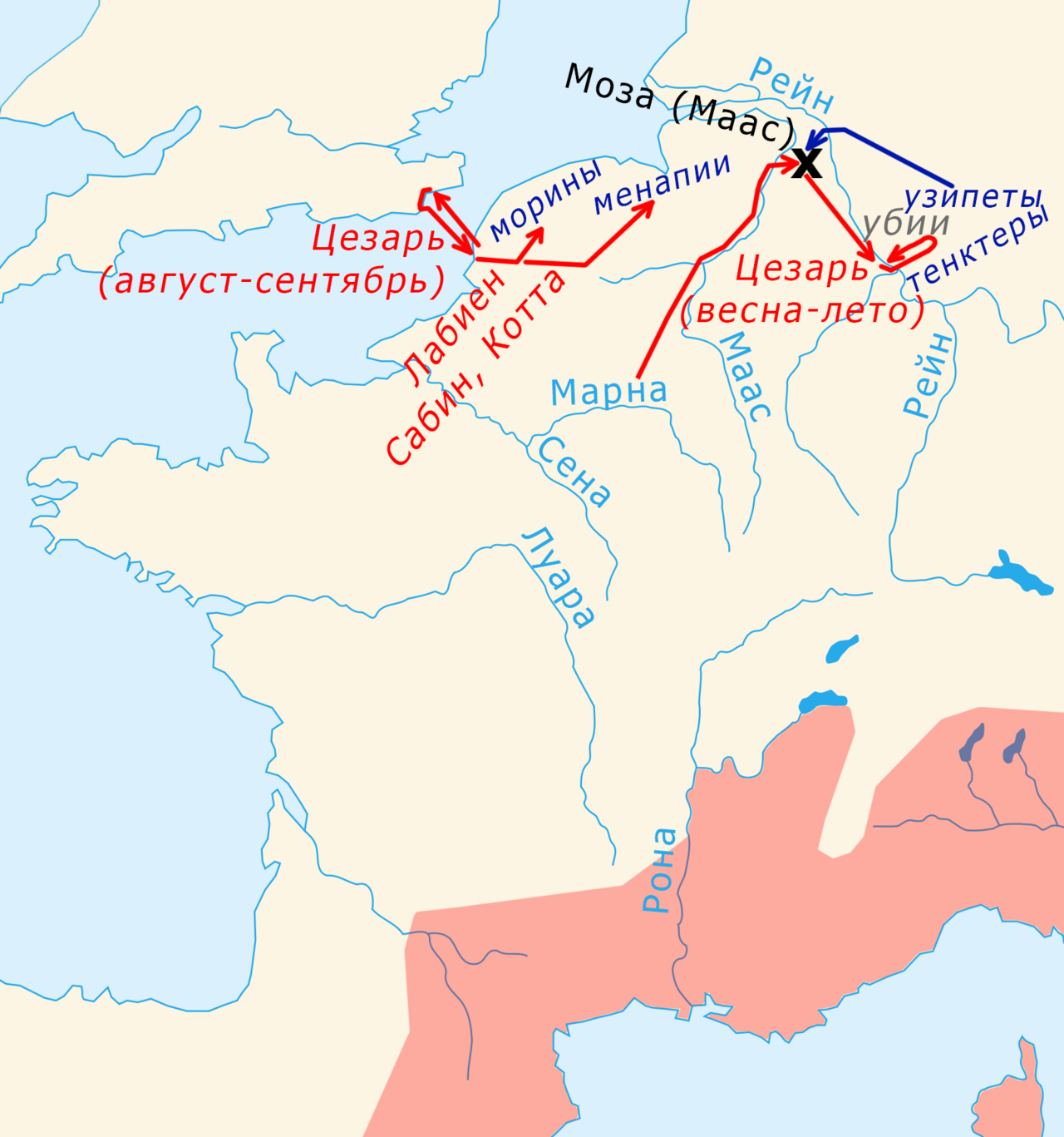 Карта галльской войны цезаря