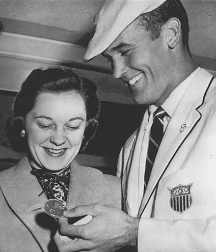 Bobby Morrow with wife 1956.jpg
