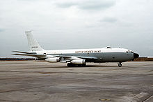 NKC-135A of the US Navy's Fleet Electronic Warfare Systems Group Boeing NC-135 USN on ramp.JPEG