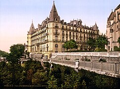 19. yüzyılın sonundan, Pau'daki Boulevard des Pyrénées'deki eski Gassion sarayını gösteren fotoğraf.