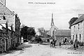 Le bourg de >Duault vers 1920 (carte postale Émile Hamonic).