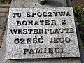 Tablica na grobie Bronisława Korko na cmentarzu elbląskim Agrykola