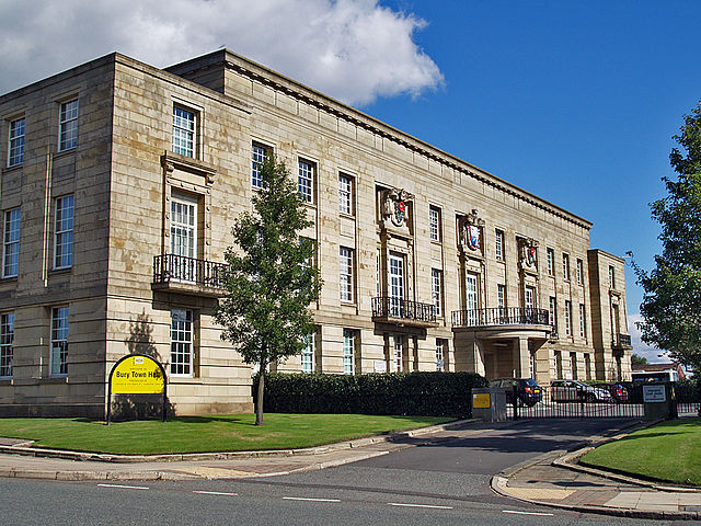 Bury Town Hall, the seat of Bury Council