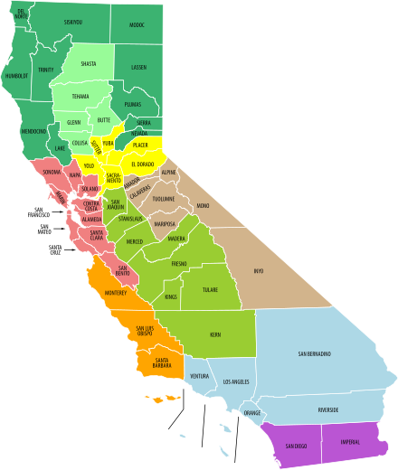 california regions map