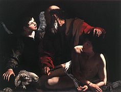 El sacrificio de Isaac (Caravaggio, Princeton), 1598.