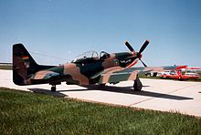 A Cavalier Mustang, formerly of the Bolivian Air Force, parked on a Canadian airfield Cavalier Mustang.jpg