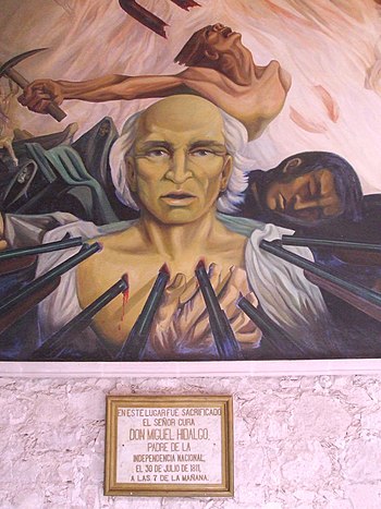 A mural of Miguel Hidalgo y Costilla in the Government Palace of Chihuahua by Aarón Piña Mora