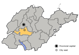 Location of Tai'an in Shandong