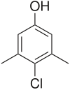 Structuurformule van chloorxylenol