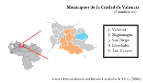 Poziția localității Valencia