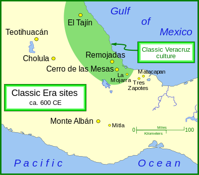 Classic Era sites in western Mesoamerica. Classic sites 1.svg