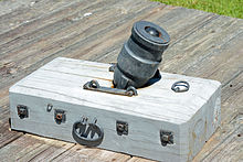 A replica of the Coehorn mortars used by Wightman's troops, a weapon the Highlanders had not previously encountered Coehorn mortar at Fort King George, Darien, GA, US.jpg