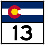 Indicatorul rutier Colorado State Highway 13