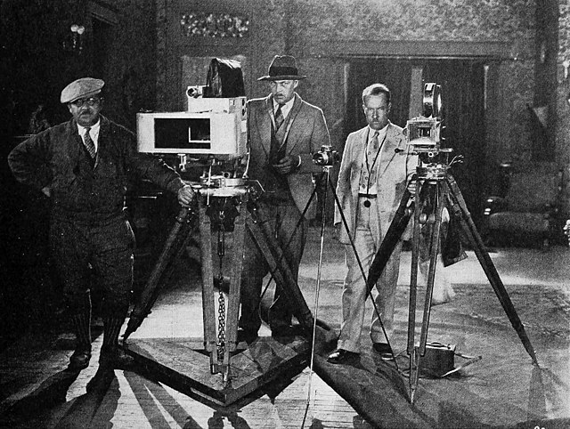 Conrad Luperti, J. Marvin Spoor, and William S. Adams with the Natural Vision camera