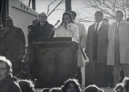 Coretta Scott King at Sheep Meadow in Manhattan Central Park, New York, NY- just after the assassination of Dr. King.