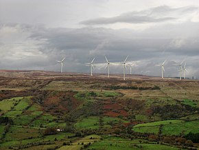 Wind turbines on County Leitrim's Corrie Mountain Corrie Mountain Windfarm 4818 edit.jpg