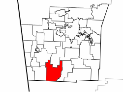 موقعیت ناحیه کاو کریک، شهرستان واشینگتن، آرکانزاس در نقشه
