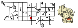 Dodge County Wisconsin Incorporated and Unincorporated areas Columbus Highlighted.svg