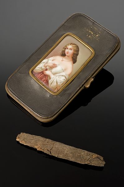 Dr. William Palmer's cigar case with cigar, made in France, 1840–56