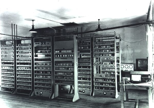 The Electronic Delay Storage Automatic Calculator (EDSAC) in 1948, which ran OXO in 1952