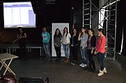 English: Jasmina Nikolić and her students. EduWiki Conference Belgrade 2014 (24th March), Dom Omladine.