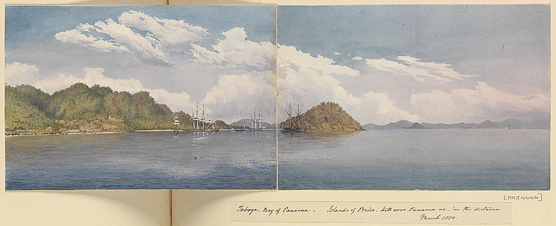 File:Edward Gennys Fanshawe, Taboga, Bay of Panama - Islands of Perico, Hill over Panama &c in the distance, March 1850.jpg