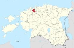 萨库市镇在爱沙尼亚的位置