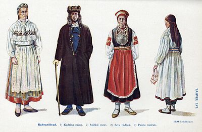 Estonian national costumes:1. Kadrina 2. Mihkli 3. Seto 4. Paistu