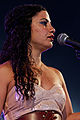 * Nomination Emel Mathlouthi en concert sur la scène cabaret lors du festival du bout du Monde à Crozon dans le Finistère (France). --Thesupermat 14:55, 18 February 2013 (UTC) * Decline Focus is on the shoulder, not on the face. --Tuxyso 18:35, 18 February 2013 (UTC)