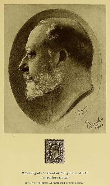 File:Emil Fuchs - Drawing of the Head of King Edward VII for postage stamp, 1901.jpg