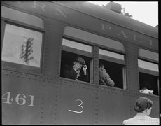 Evacuees Aboard Trains Heading for Merced Assembly Center.tif