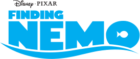 Nemo-logo vinden;  het vervolg Finding Dory gebruikt een soortgelijk logo (zie hieronder)