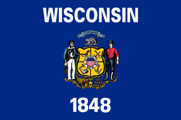 Le drapeau de l'État du Wisconsin.