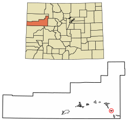 Location of the Cattle Creek CDP in Garfield County, Colorado.