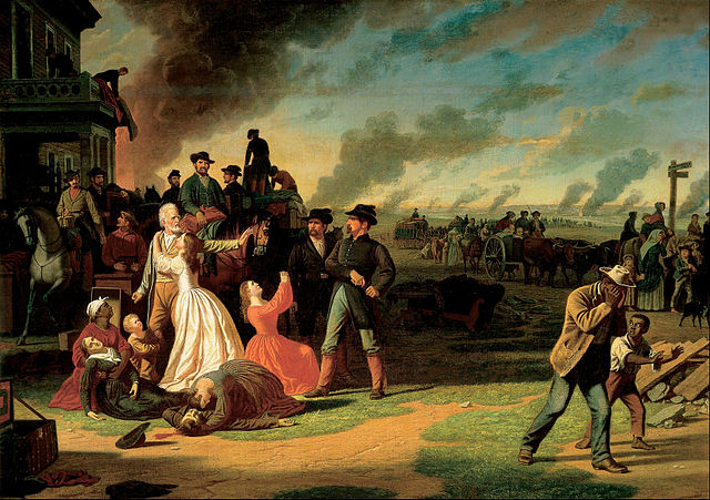 George Caleb Bingham's depiction of the execution of the General Order No. 11: Union General Thomas Ewing observes the Red Legs from behind (Order No.