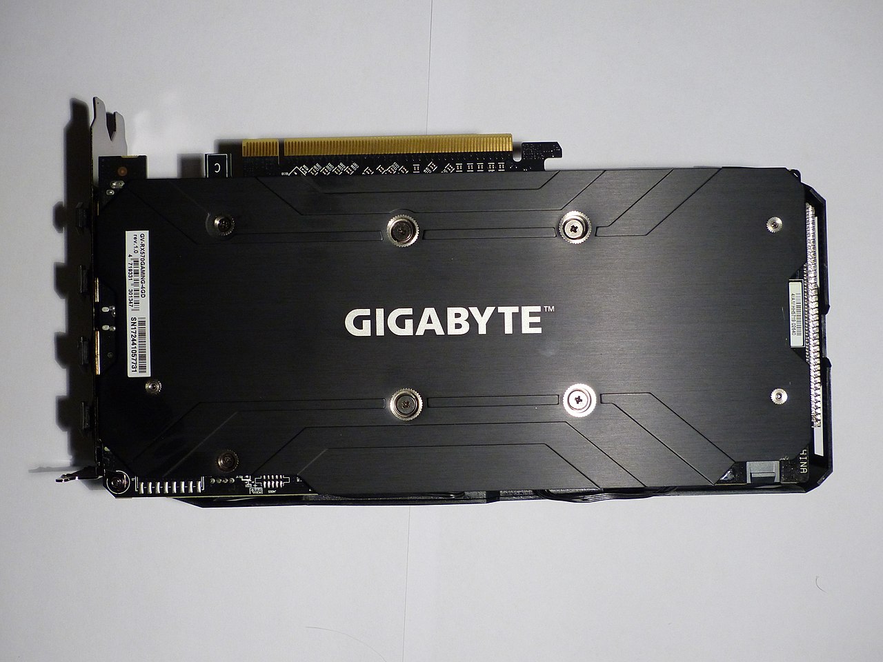 File:Gigabyte Radeon RX 570 Gaming 4G, back.jpg - Wikimedia Commons